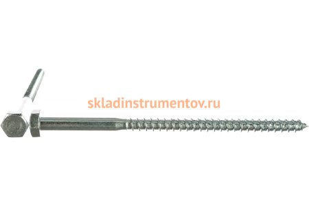 Оцинкованные шурупы для деревянных лаг и реек Зубр c шестигранной головкой, 10x180мм, ТФ3, 20 штук 4-300453-10-180