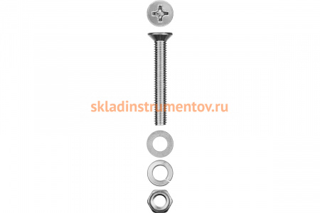 Винт ЗУБР DIN965 в комплекте с гайкой DIN934 8 шт, 303456-06-040