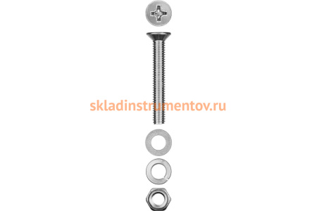 Винт ЗУБР DIN965 в комплекте с гайкой DIN934 18 шт, 303456-04-030