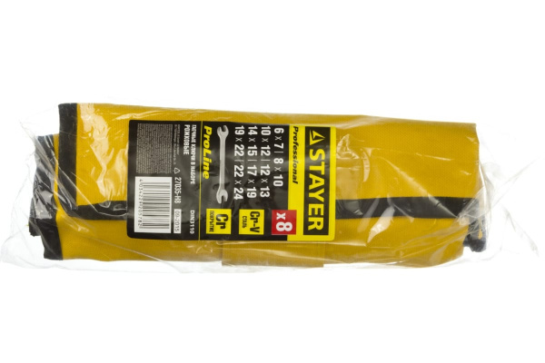 Набор гаечных рожковых ключей 6-24мм, 8шт STAYER PROFI 27035-H8