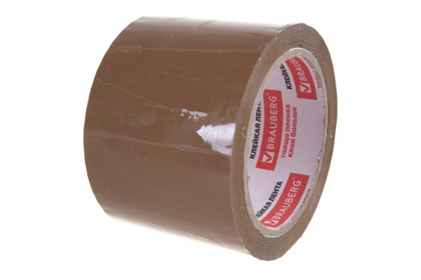Клейкая лента BRAUBERG 72 мм х 66 м, упаковочная, коричневая, 45 мкм, 440110