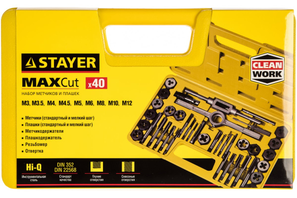 Набор метчиков и плашек STAYER MASTER 40 предметов 2805-H40_z01