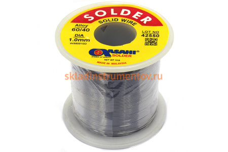 Припой (1 мм, 1 кг, Sn60/Pb40, без флюса) ASAHI 00-00004312 Припой (1 мм, 1 кг, Sn60/Pb40, без флюса) ASAHI 00-00004312