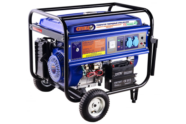 Гибридный генератор (газ-бензин) СПЕЦ HG-6500