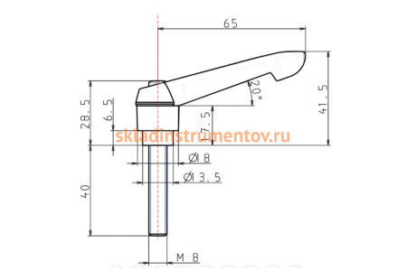 Зажимной рычаг KIPP K0269.2081X40