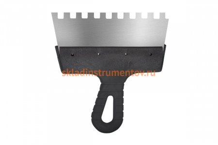 Фасадный зубчатый шпатель (200 мм, нержавеющая сталь, 10 мм) Biber 35236 тов-169787