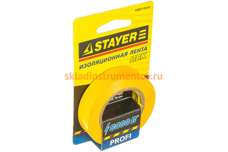 Изолента "PROFI" желтая ПВХ (15 мм х 10 м; 0.18 мм) Stayer 12292-Y-15-10