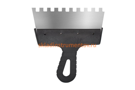 Фасадный зубчатый шпатель (200 мм, нержавеющая сталь, 10 мм) Biber 35236 тов-169787