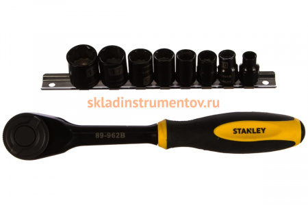 Набор торцевых головок 3/8 Black Chrome 9 предметов Stanley 0-94-606