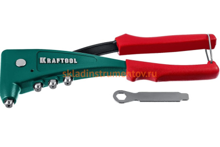Заклепочник с литым корпусом Kraftool "X-5F" 2.4-4.8 мм - алюминий и сталь, 2.4-4.0 - неж сталь, в кейсе, с набором заклепок 31173-H6_z01