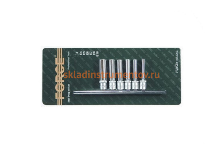 Набор головок 1/4", 50 мм, Е4-Е10, 6 шт. FORCE 2062