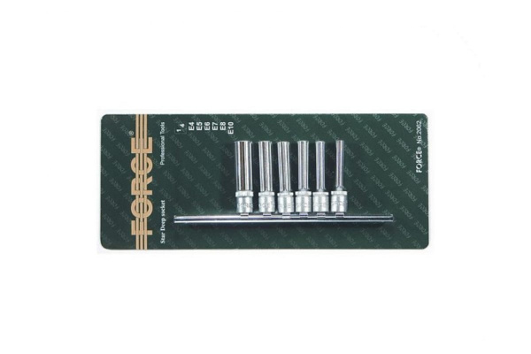 Набор головок 1/4", 50 мм, Е4-Е10, 6 шт. FORCE 2062