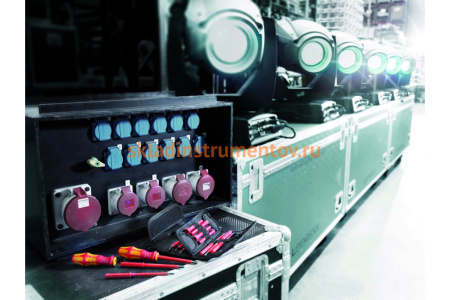 Набор отвёрток-насадок диэлектрических с рукояткой-держателем Wera, VDE, 18 предметов, WE-003471