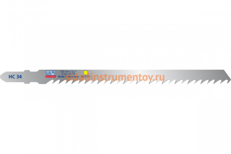 Пилка по дереву HC 34 (5 шт; 132х7.8х1.45 мм; 105 мм; 6.35 TPI; HCS/CV) WILPU 218000005