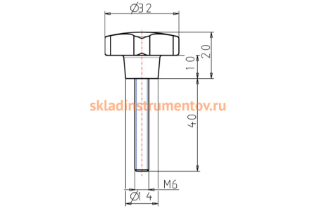Крестообразная рукоятка KIPP K0148.506X40