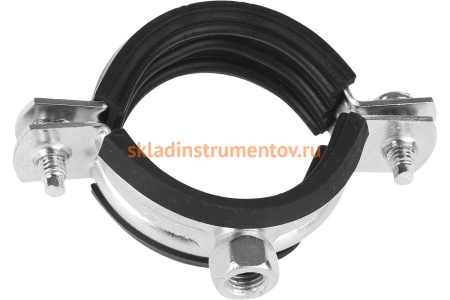 Трубный оцинкованный хомут Зубр с гайкой 2 1/2 37850-73-82-1