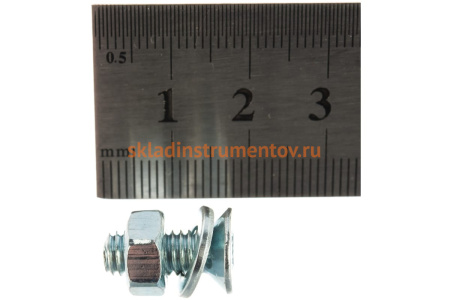 Винт ЗУБР DIN965 в комплекте с гайкой DIN934 12 шт 303456-06-016