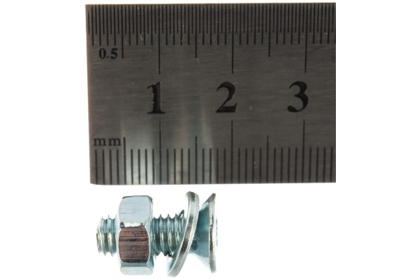 Винт ЗУБР DIN965 в комплекте с гайкой DIN934 12 шт 303456-06-016