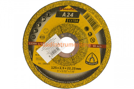 Круг отрезной по металлу универсальный (125х22.2 мм) для УШМ KLINGSPOR 188463