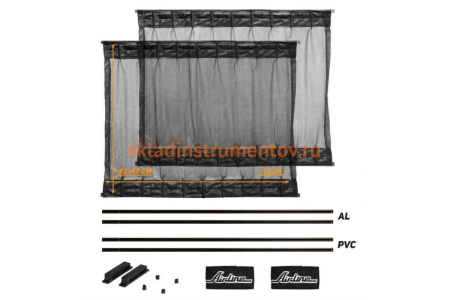 Cолнцезащитные раздвижные шторки (60х42-47 см, черный цвет) Airline ASPS-S-09