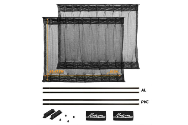 Cолнцезащитные раздвижные шторки (60х42-47 см, черный цвет) Airline ASPS-S-09