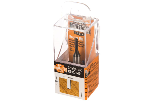 Фреза концевая пазовая Contractor (4x10x45 мм; Z=1) CMT K911-040
