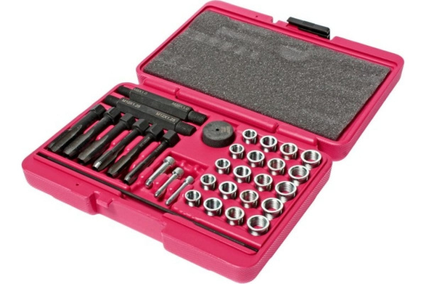 Набор метчиков для восстановления резьбы под свечи накаливания (33 предмета в кейсе) JTC 4053