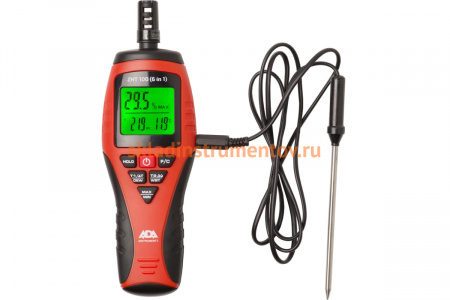Бесконтактный измеритель влажности и температуры ADA ZHT 100 6в1 с калибровкой А00400К