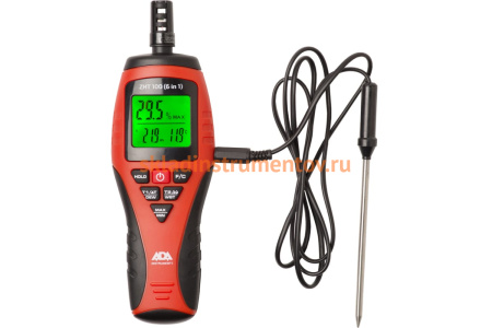 Бесконтактный измеритель влажности и температуры ADA ZHT 100 6в1 с калибровкой А00400К