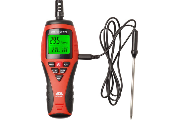 Бесконтактный измеритель влажности и температуры ADA ZHT 100 6 в 1 А00400