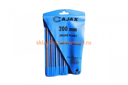 Набор из 6-ти надфилей с ручкой (L=200мм, зернистость 2) AJAX 286213932026