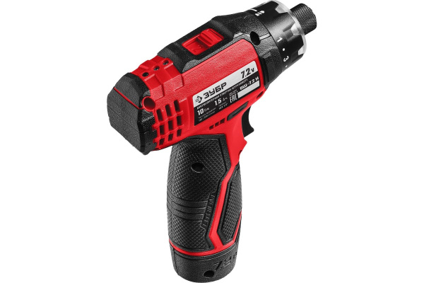 Аккумуляторная отвертка-шуруповерт ЗУБР с 10 битами ОШ-7.2 Н