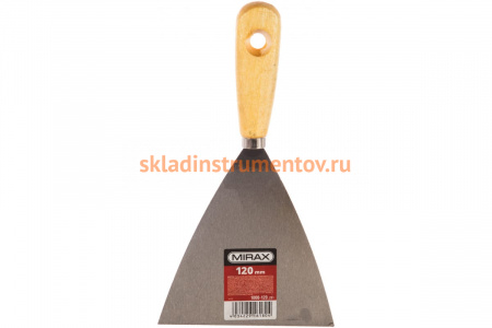 Шпатель стальной c деревянной ручкой, 120 мм MIRAX 1000-120_z01