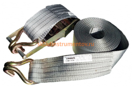 Стяжной ремень с крюками СТРОП-ПРО 100мм, 10т, 12м, серый SP03101