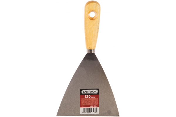 Шпатель стальной c деревянной ручкой, 120 мм MIRAX 1000-120_z01