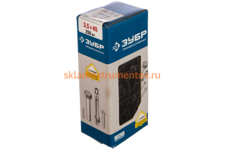 Саморезы универсальные оксидированные по дереву 250 шт. (3,5х45 мм; PH2; ТФ1) ЗУБР 4-300031-35-045