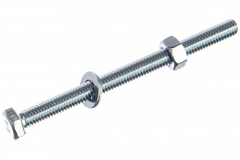 Болт с шестигранной головкой в комплекте с гайкой, шайбой, шайбой пружинной, ЗУБР, МАСТЕР, 303436-06-080