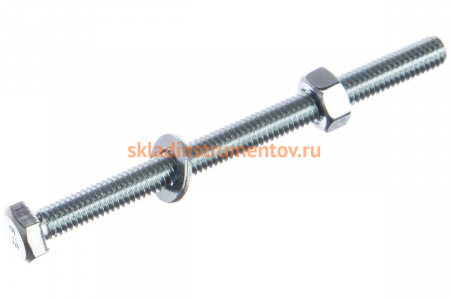 Болт с шестигранной головкой в комплекте с гайкой, шайбой, шайбой пружинной, ЗУБР, МАСТЕР, 303436-06-080