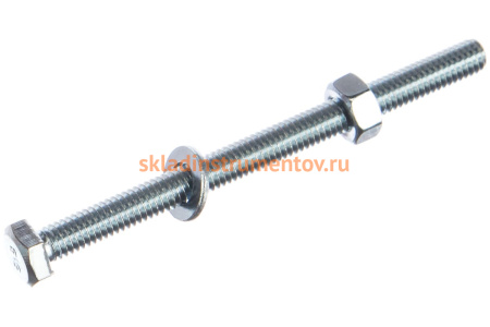 Болт с шестигранной головкой в комплекте с гайкой, шайбой, шайбой пружинной, ЗУБР, МАСТЕР, 303436-06-080