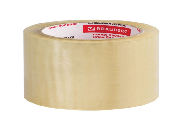 Клейкая лента BRAUBERG 50 мм х 66 м, упаковочная, усиленная, морозостойкая, прозрачная, 50 мкм, 440112 Клейкая лента BRAUBERG 50 мм х 66 м, упаковочная, усиленная, морозостойкая, прозрачная, 50 мкм, 440112