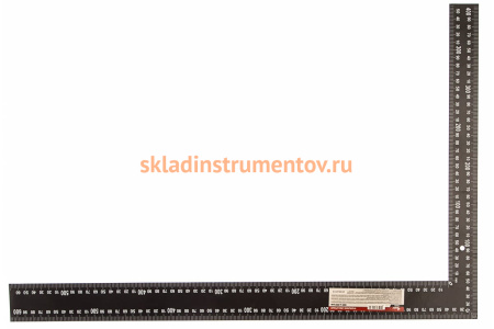 Столярный цельно-металлический угольник, крашеная шкала 400х600 мм КУРС 19620