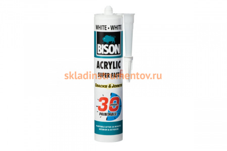 Герметик акриловый супербыстрый BISON ACRYLIC 30 MIN WHITE 30 мин 300 ML 6306980