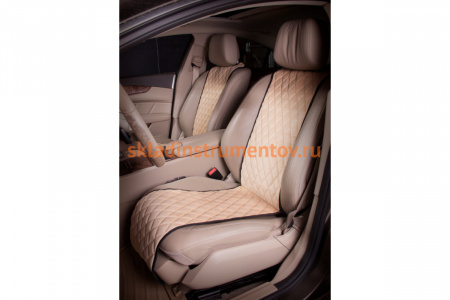 Накидки Airline Алькантара, передние 2 шт., бежевые ACS-F-03