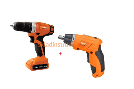 Набор аккумуляторного инструмента Спец: дрель-шуруповерт БДА-12 Ли + отвертка БАО-3,6К-ЛИ