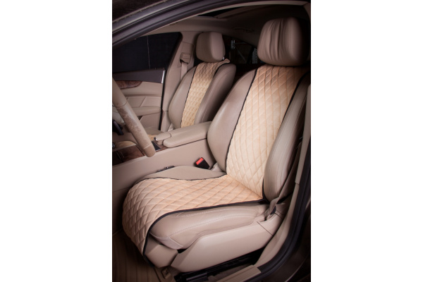 Накидки Airline Алькантара, передние 2 шт., бежевые ACS-F-03