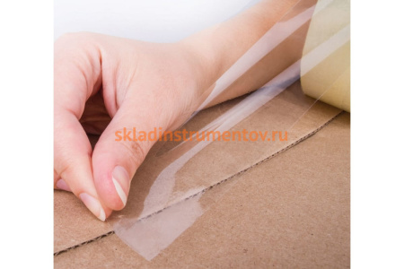 Клейкая лента BRAUBERG 50 мм х 66 м, упаковочная, усиленная, морозостойкая, прозрачная, 50 мкм, 440112