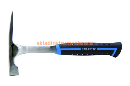 Молоток каменщика HOEGERT TECHNIK монолитный, 600 г, с рукояткой из стекловолокна HT3B033