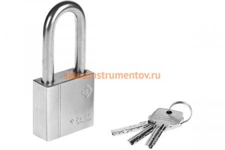 Навесной замок с удлиненной дужкой 50мм Зубр ЭКСПЕРТ 37290-50-1