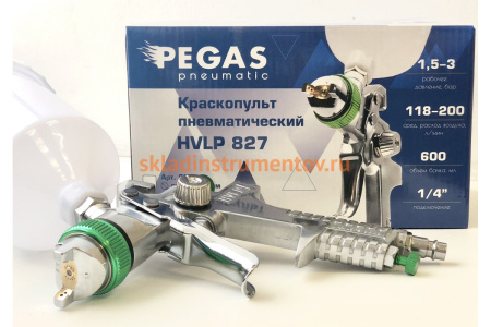 Краскопульт Pegas pneumatic HVLP827 сопло 1.4 мм 2712 Краскопульт Pegas pneumatic HVLP827 сопло 1.4 мм 2712