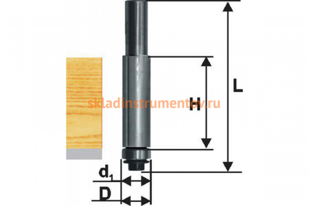 Фреза кромочная прямая (12.7х25 мм; хвостовик 8 мм) по ДСП Энкор 28053